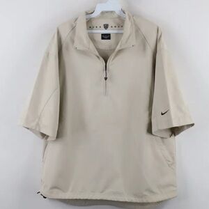 ‼️ 2 for $50! Nike Light Tan Half-Zip windbreaker Pullover Golf Shirt